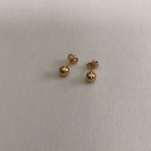 Vintage 14K Gold Tiny Balls Earrings About 3MM